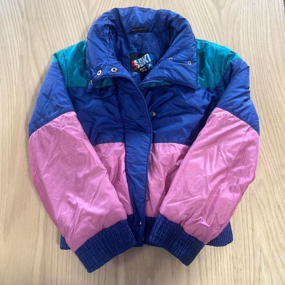 Vintage Stag ski puffer jacket